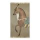 Painted canvas depicting a side view of an Indian horse. Contemporary work.