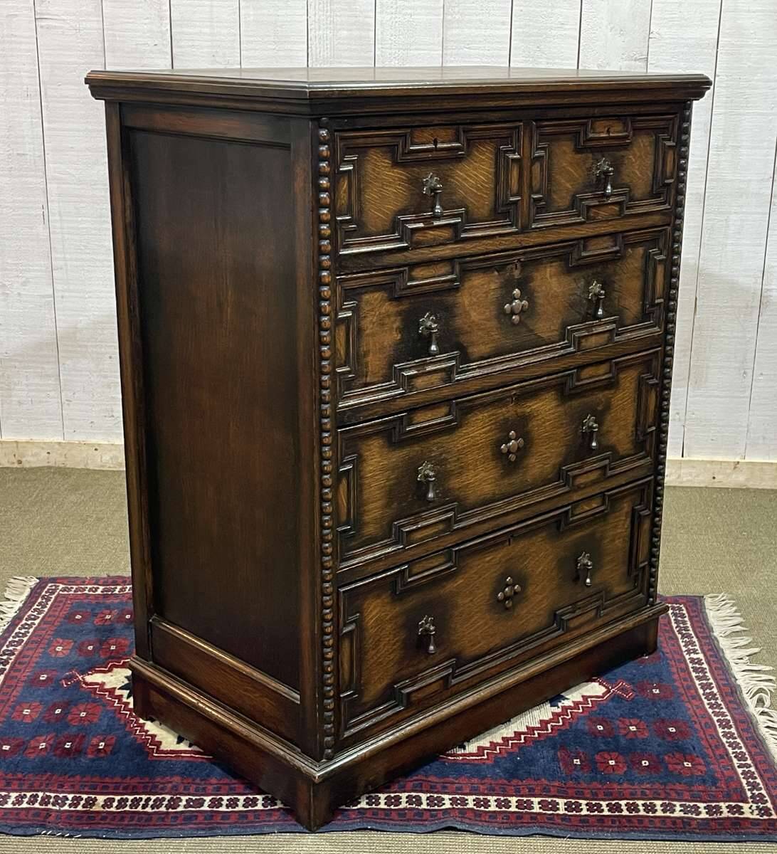 1950s English oak chest of drawers