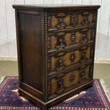 1950s English oak chest of drawers