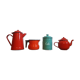 Decorative set of enamelled kitchen appliances