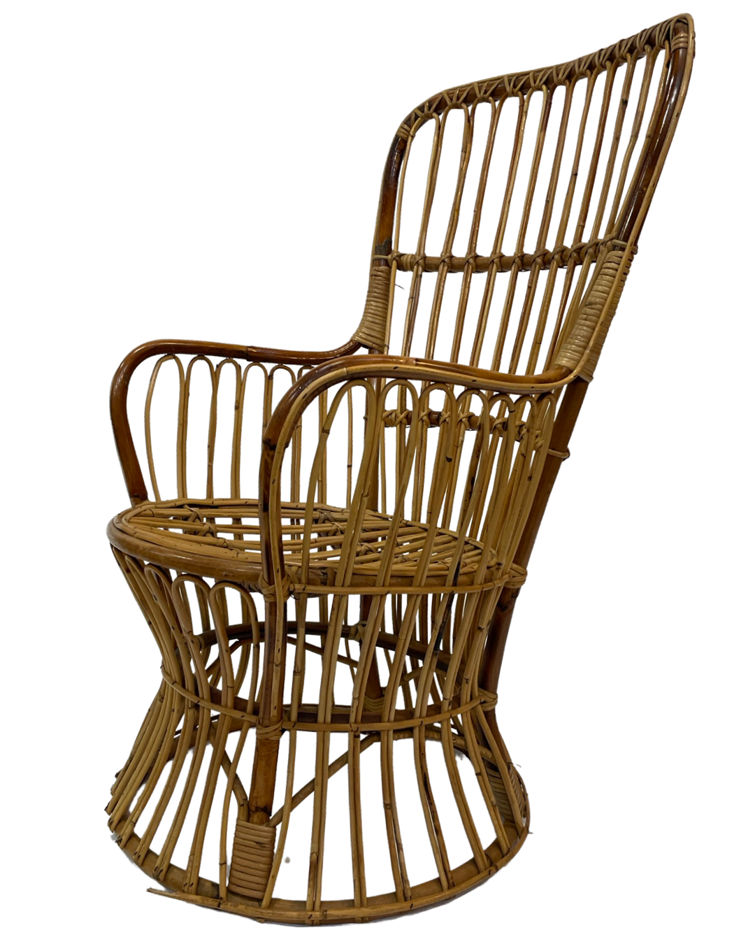 Set of two mid century rattan armchairs by bonacina 1950 design
