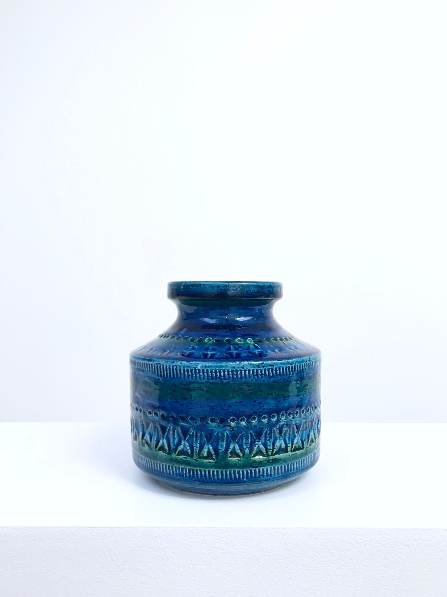 Vase Série Rimini Blue par Aldo Londi pour Bitossi, Italie, 1950