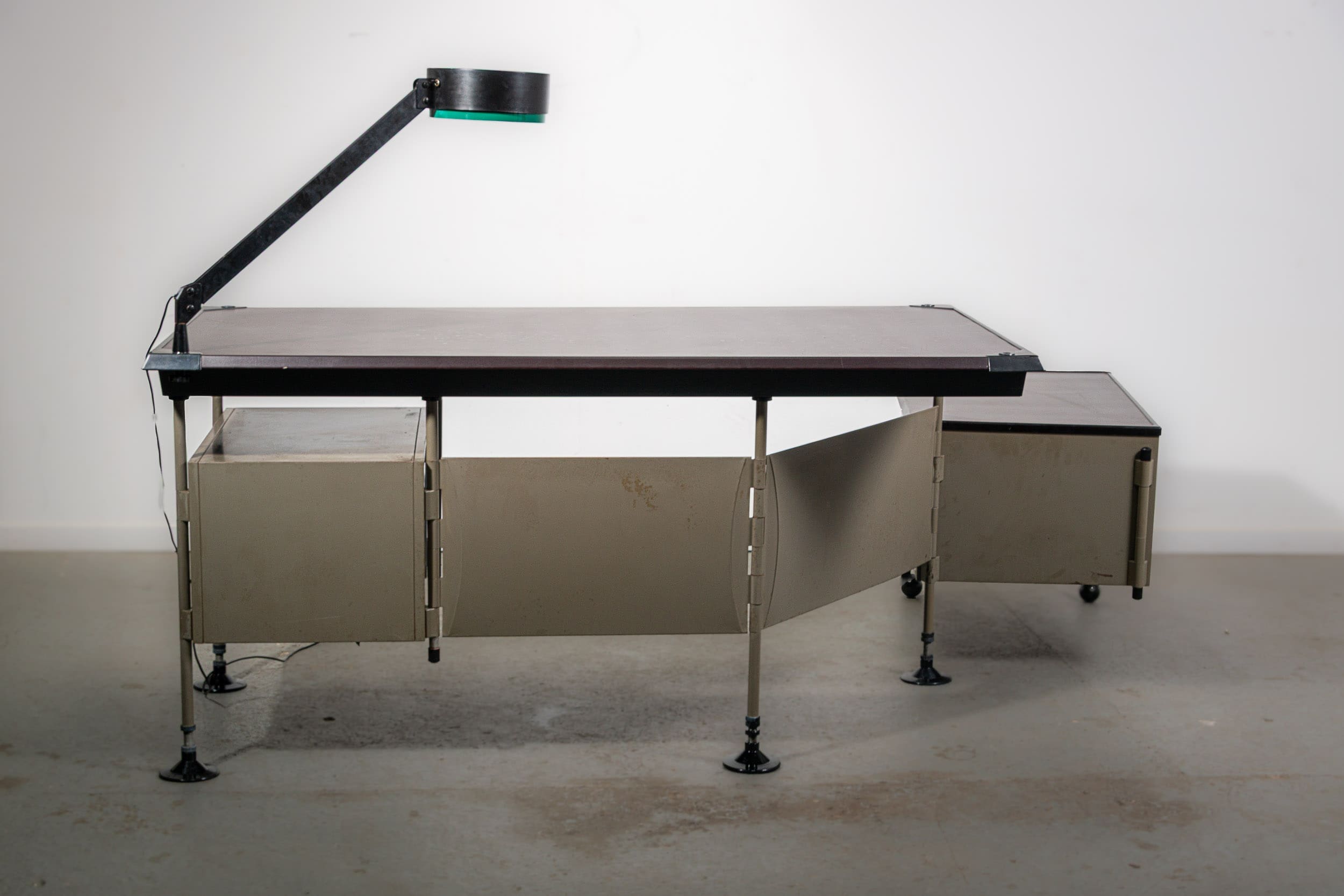 Spazio series director's desk with lamp by Studio BBPR for Olivetti, circa 1960