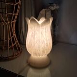 Lampe tulipe en albâtre vintage