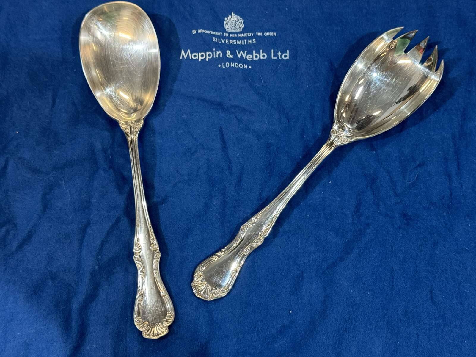 Silver-plated Salad Cutlery Mappin and Webb model Russell