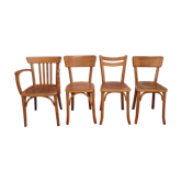 Lot of 3 mismatched Bistro chairs and an armchair