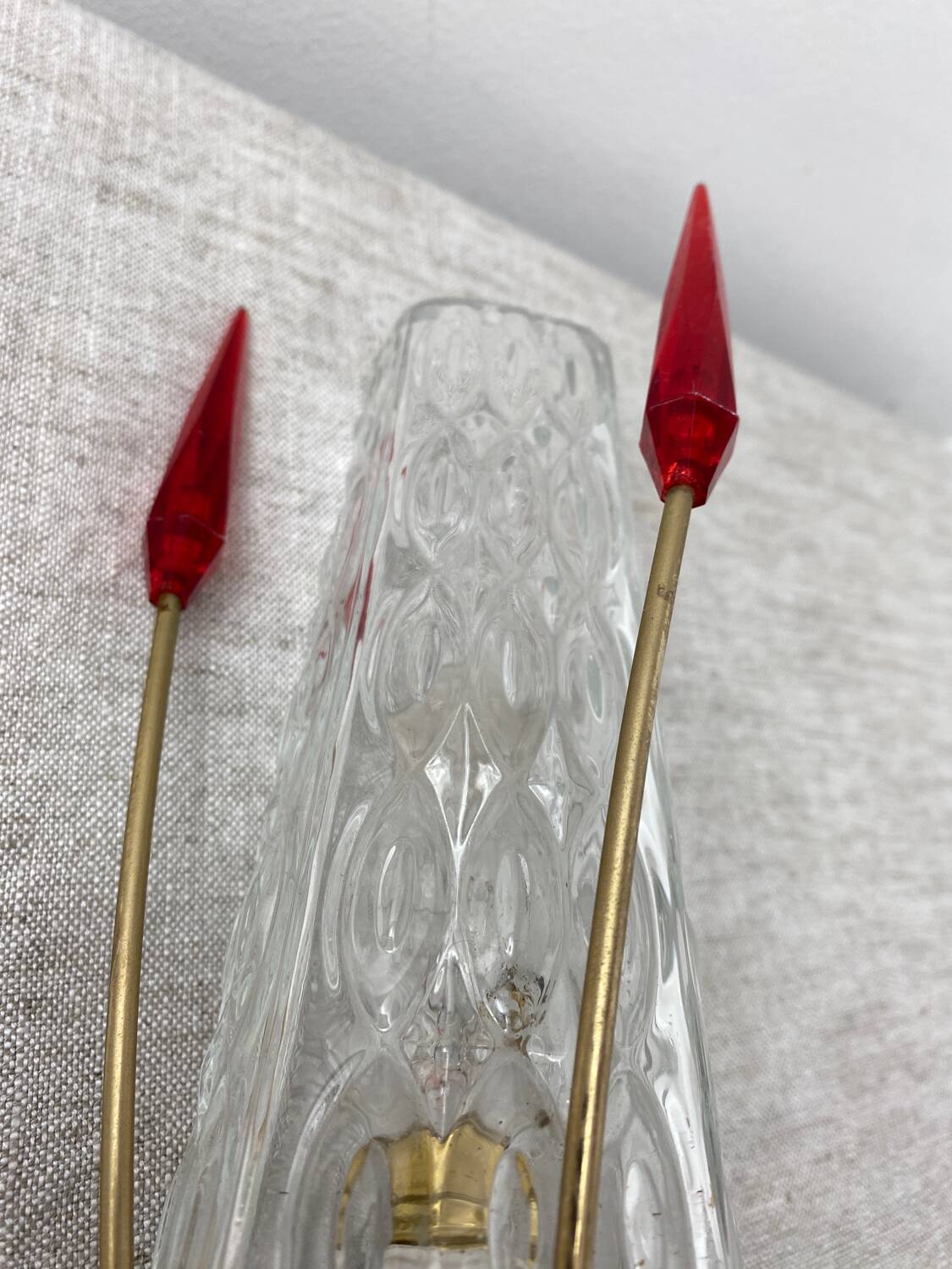 Brass and glass wall light, 1960