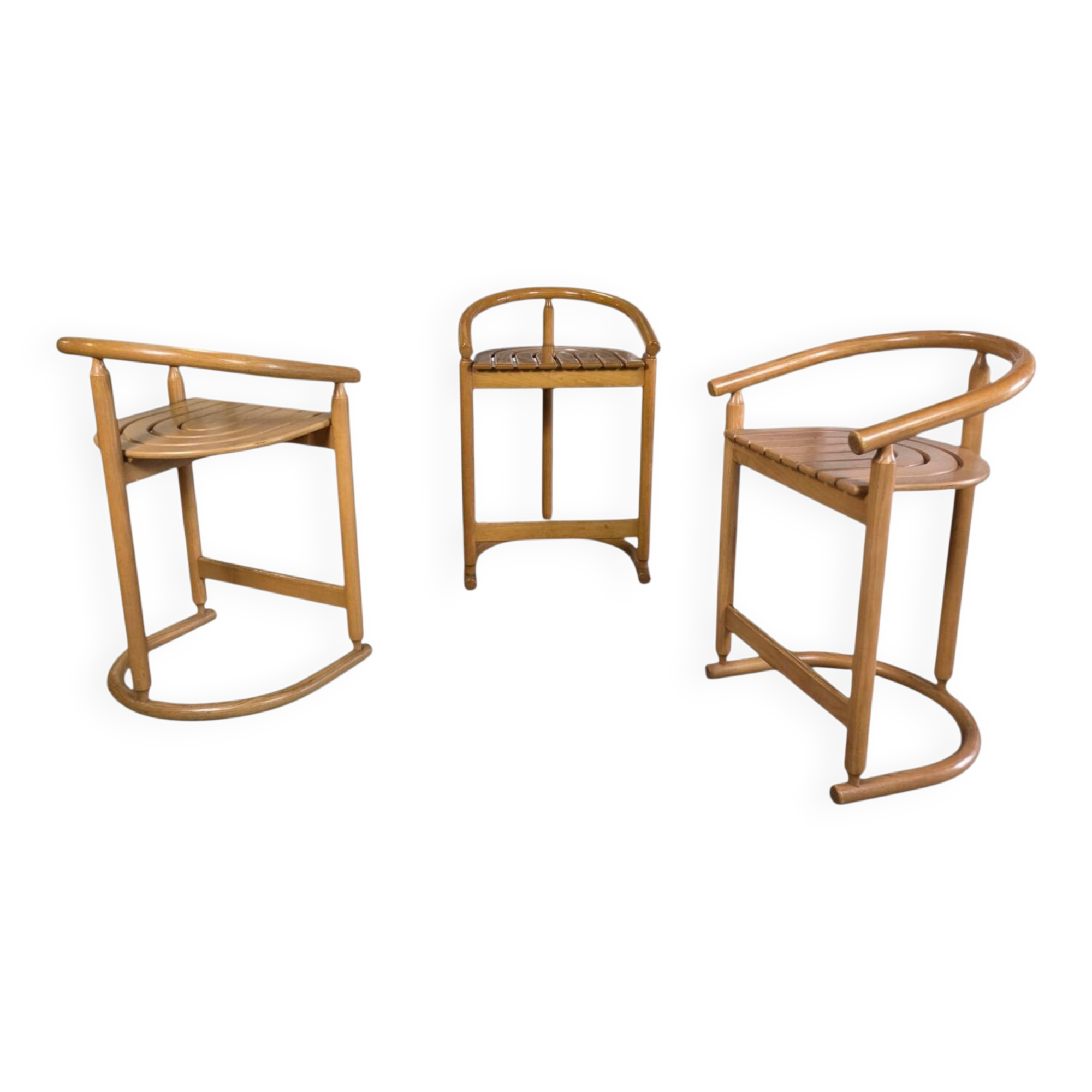 Set of 3 Almillmö bar stools, vintage 1980s German design
