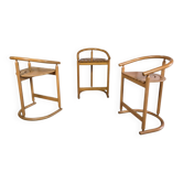 Ensemble de 3 tabourets de bar Almillmö, design allemand vintage des années 1980.