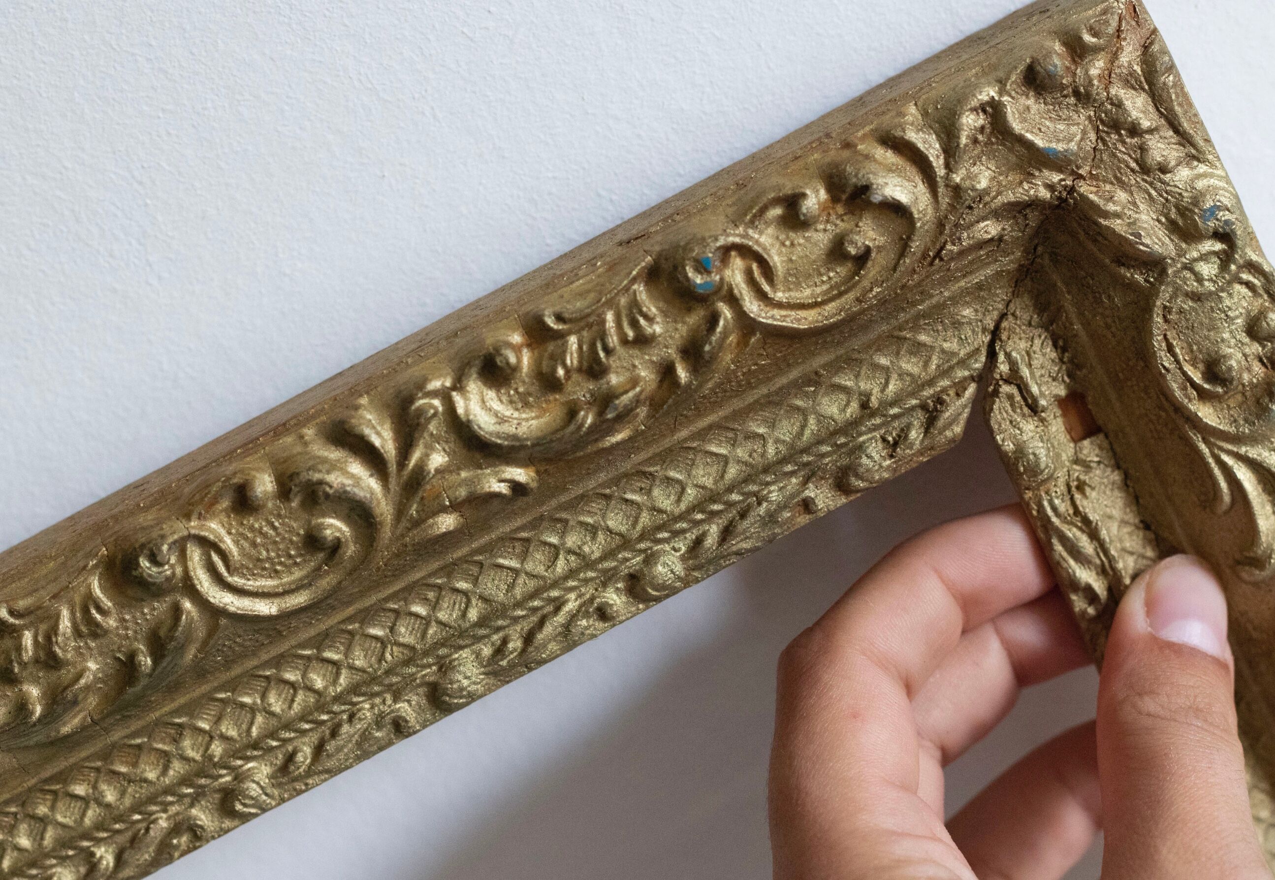 Old gilded wooden frame