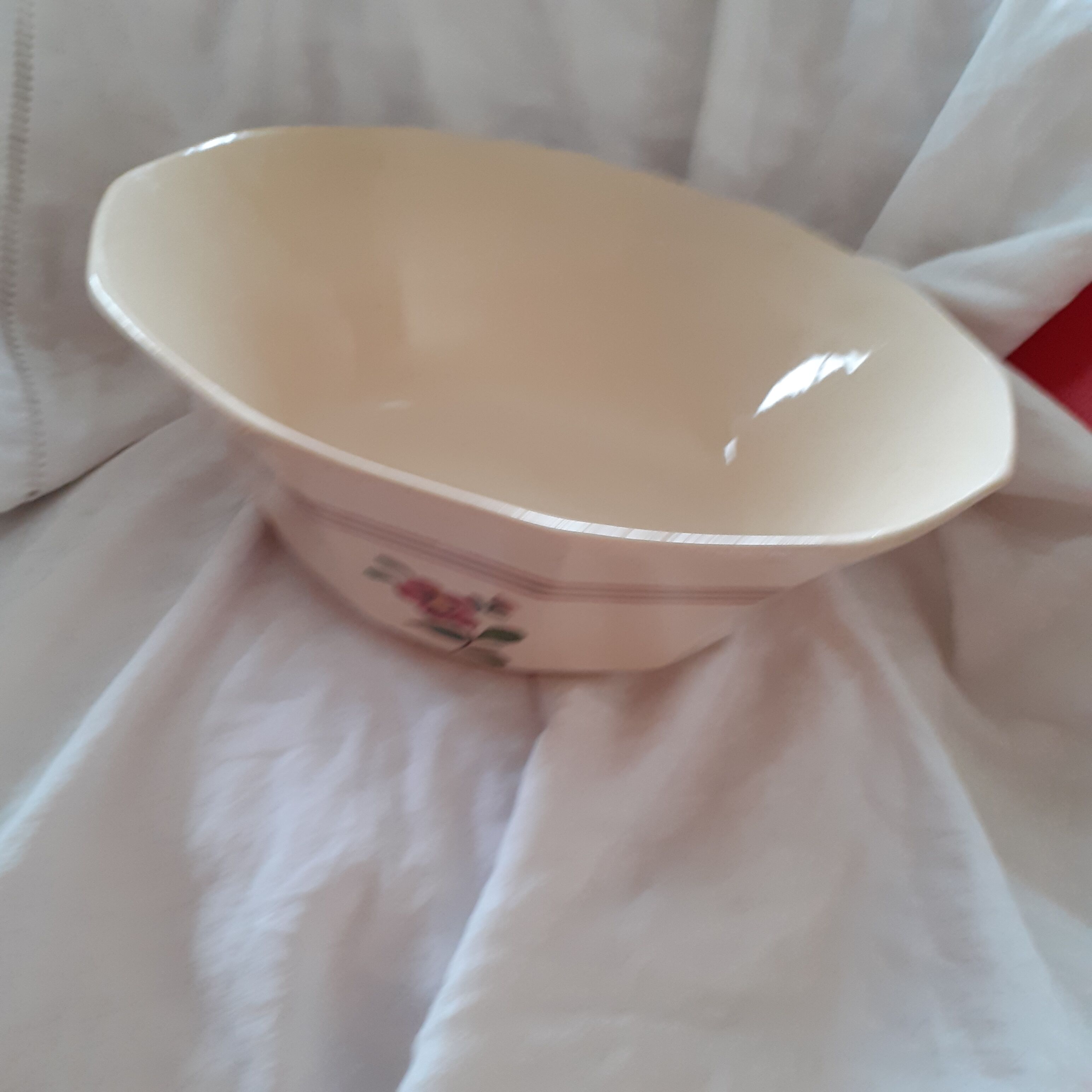 Saladier ancien peint main Sarreguemines modèle Armelle.