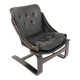 Fauteuil scandinave en cuir Suède 1960