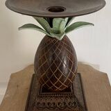 Pair of vintage bronze pineapple candlesticks