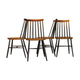 Vintage set of 4 ercol ebonized stick back chairs 1950s