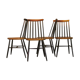 Vintage set of 4 ercol ebonized stick back chairs 1950s