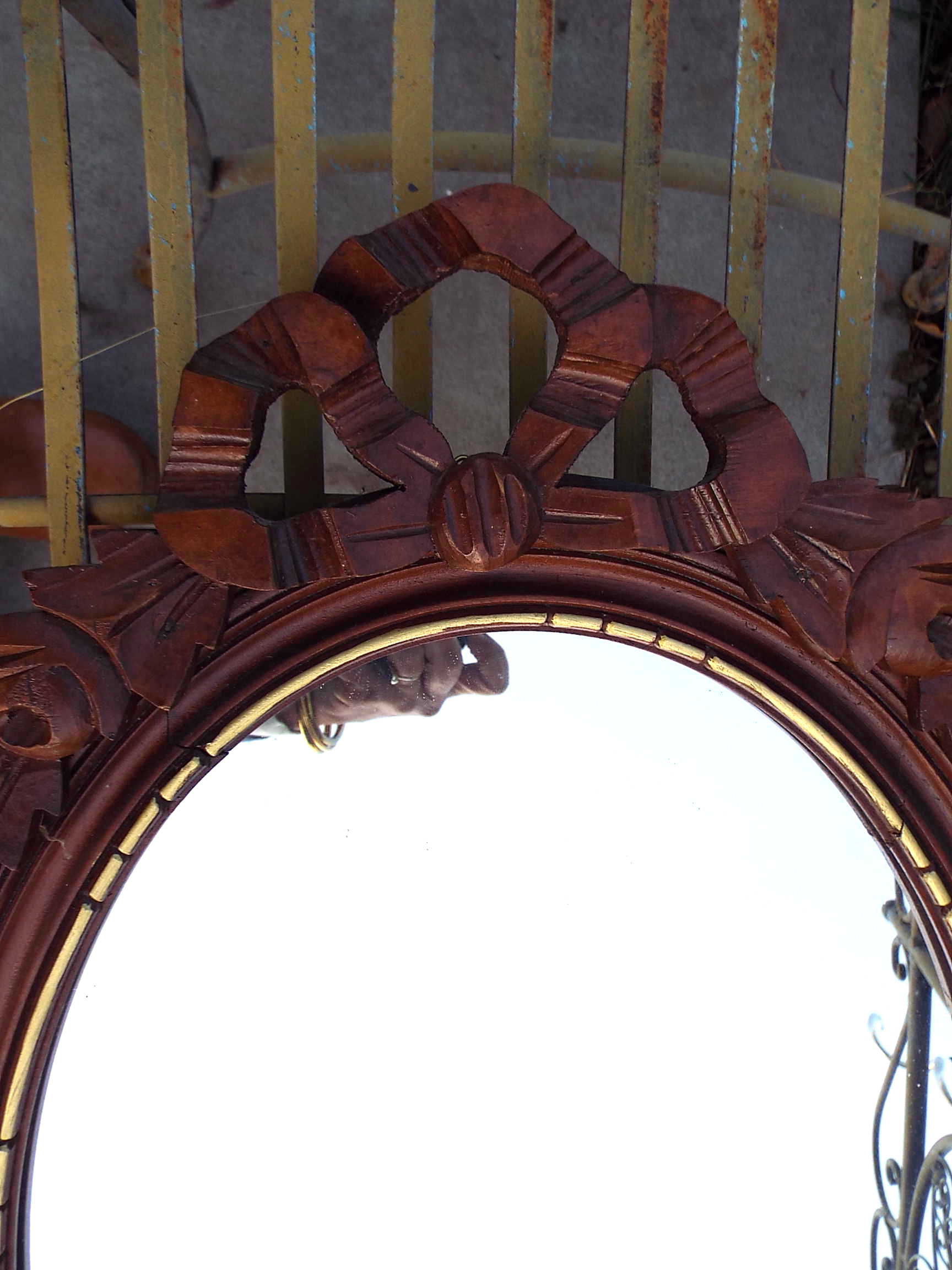 Oval wooden mirror Louis XVI style 54cmx37cm