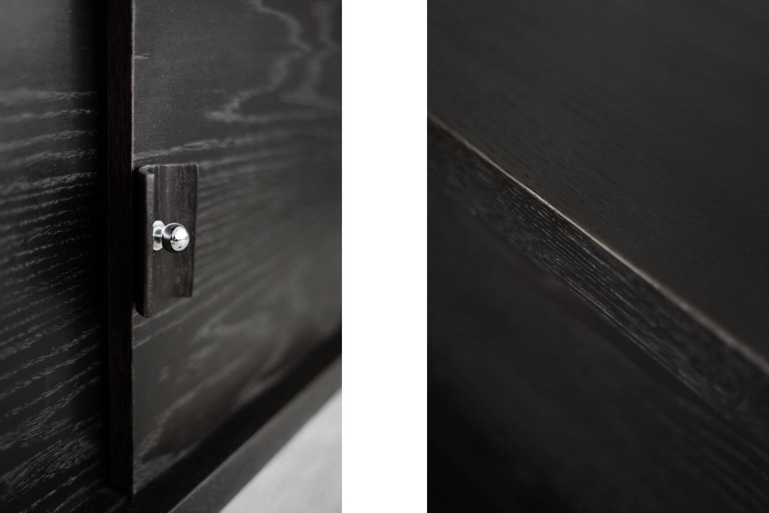 Mid-Century Scandinavian Modern Dark Oak Sideboard with Wood and Metal