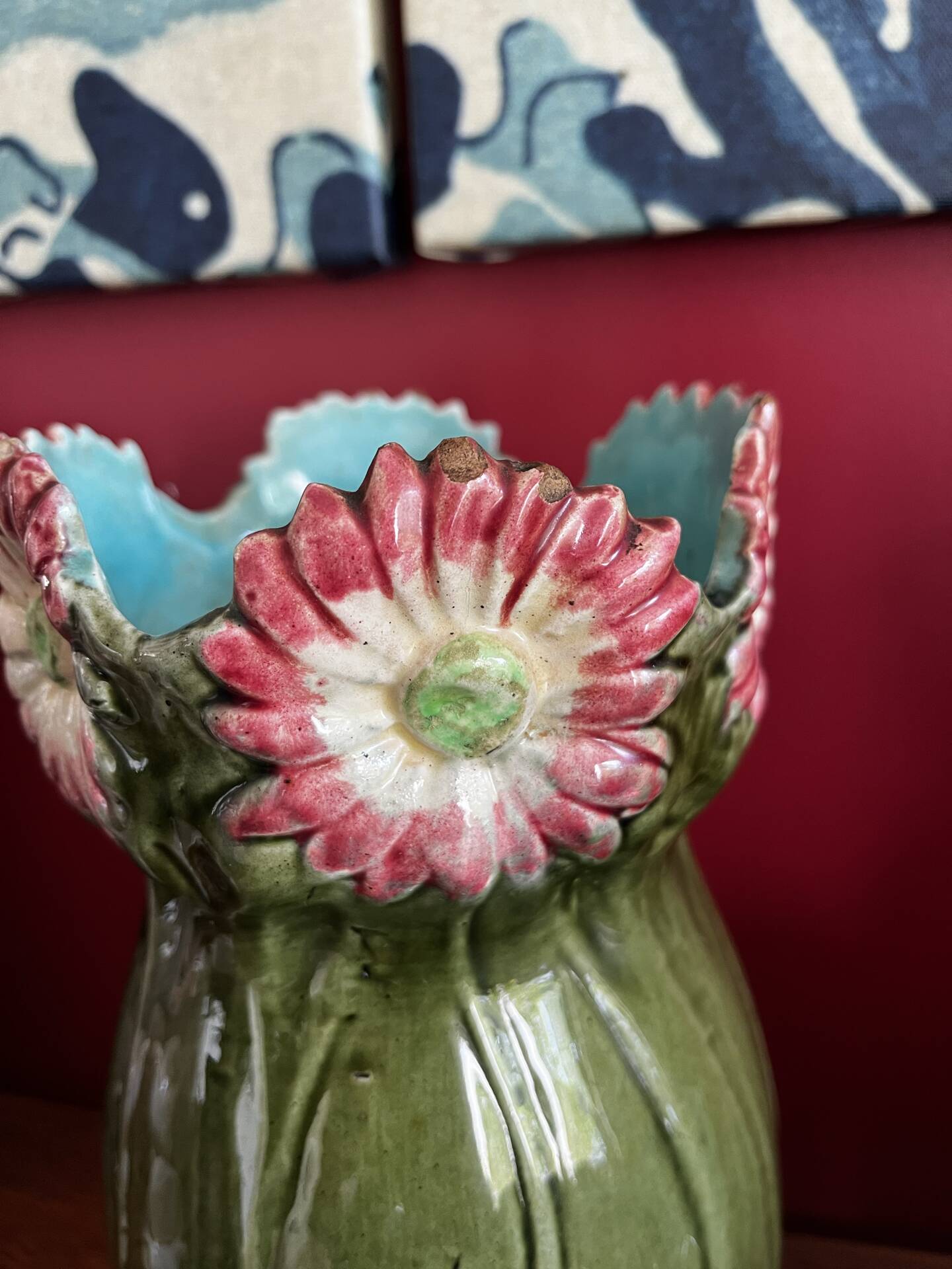 Art Nouveau planter and vase
