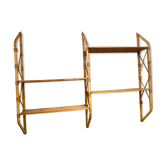 Double shelves murale rattan 1960