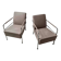 2 vintage nude leather "Cinema" easy chairs by Gunilla Allard for Lammhults | 1990s