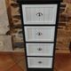 Wooden chest of drawers with 4 drawers refurbished - Black & White