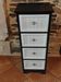 Wooden chest of drawers with 4 drawers refurbished - Black & White