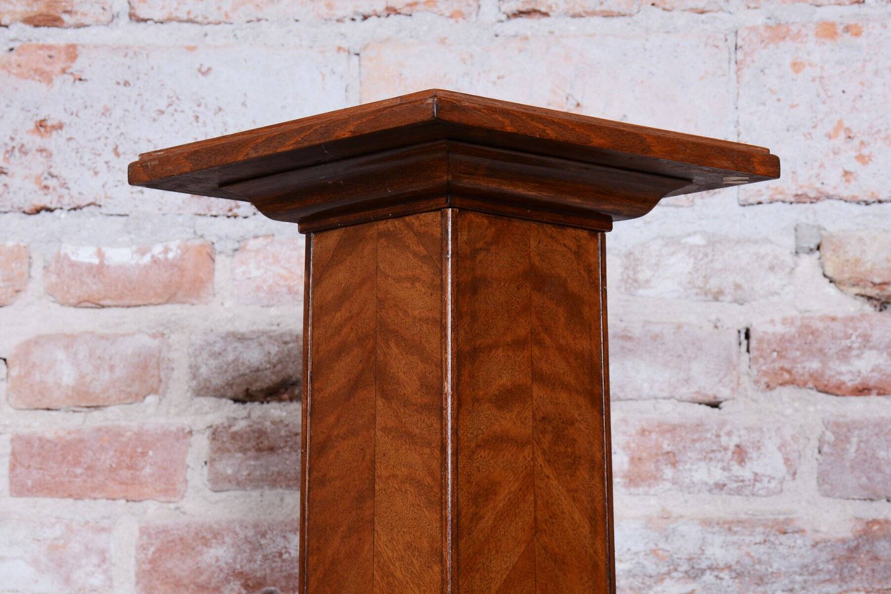 Art Deco Pedestal in Spruce and Oak, 1920s