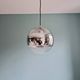Space Age pendant light in clear glass and chrome, 70s