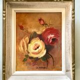 Vintage old rose painting