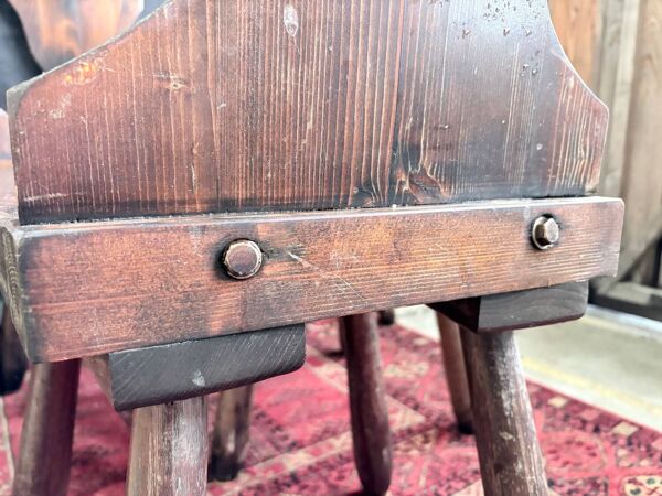 Lot de 6 chaises de montagne brutalistes – style chalet – années 50/60