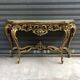 Golden wooden console on onyx Venetian baroque style
