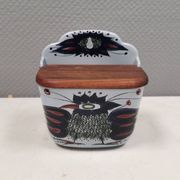 Aluminia Tenera salt cellar for Royal Copenhagen Denmark, 1950s-60s.