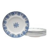 Series of 10 old Terre de Fer plates by L.G. for the earthenware factory of Clairefontaine