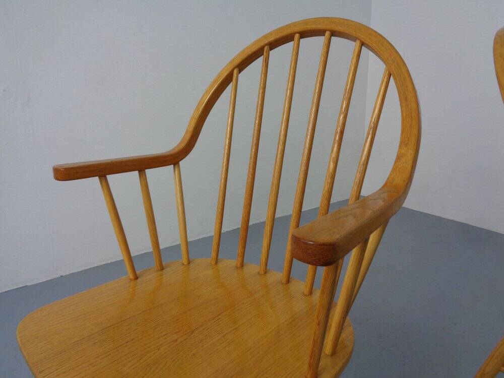 Set of oak armchairs by Erik Ole Jørgensen for Tarm Stole Møbelfabrik.