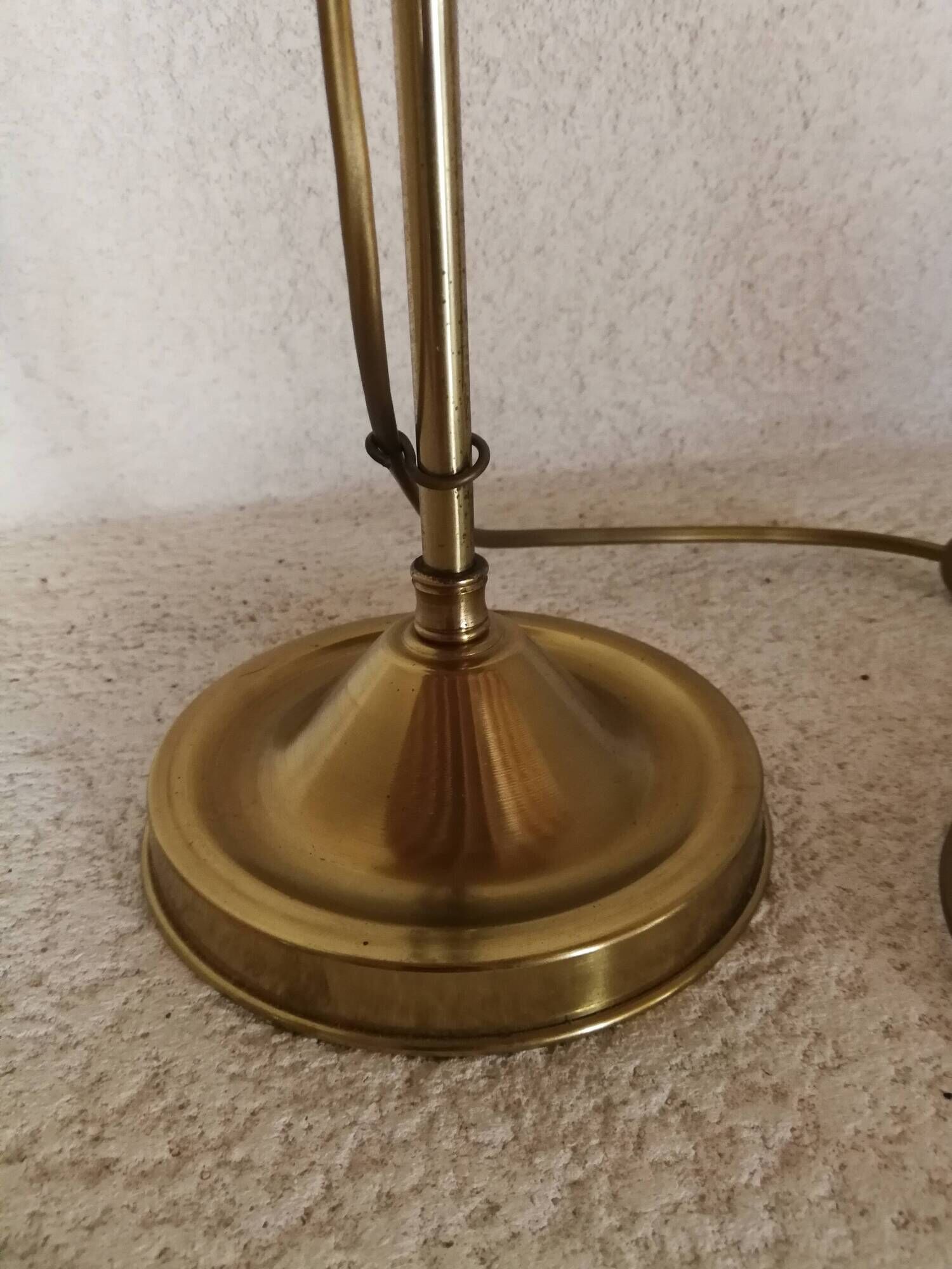 Orange glass paste tulip lamp, art nouveau swan neck, art deco