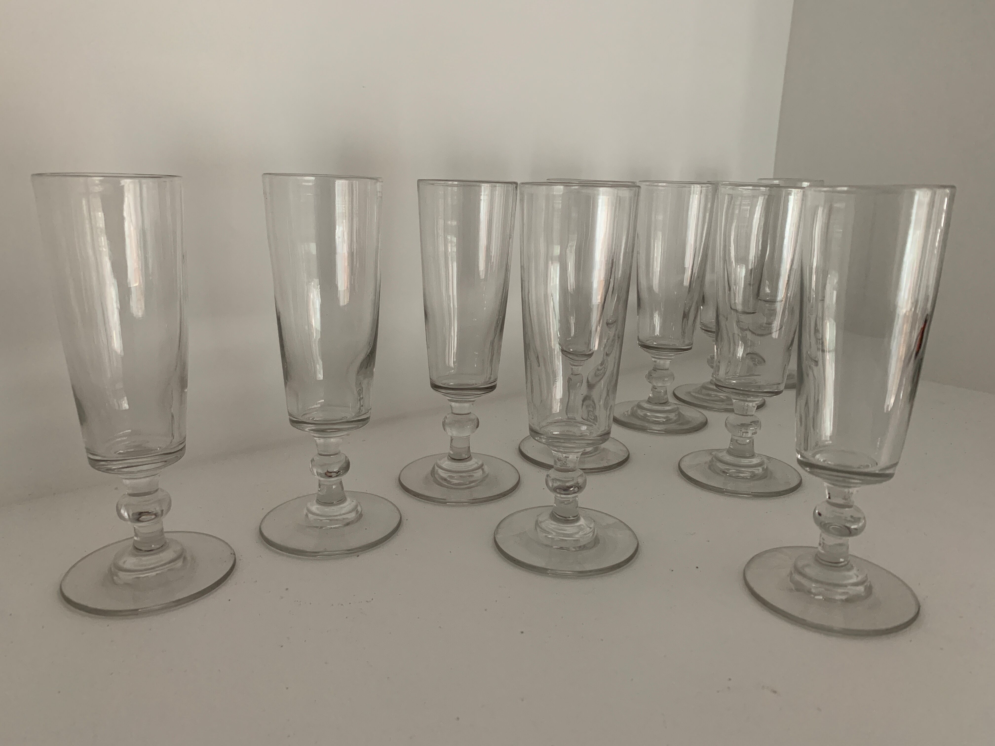 10 glass champagne flutes