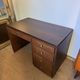 Art Deco desk in wood and walnut veneer.