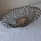 Silver-plated metal braided wire fruit basket, 1950s