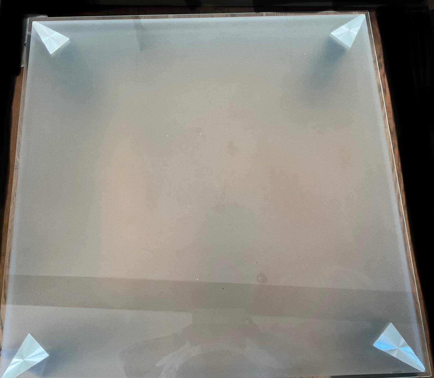 Square glass coffee table