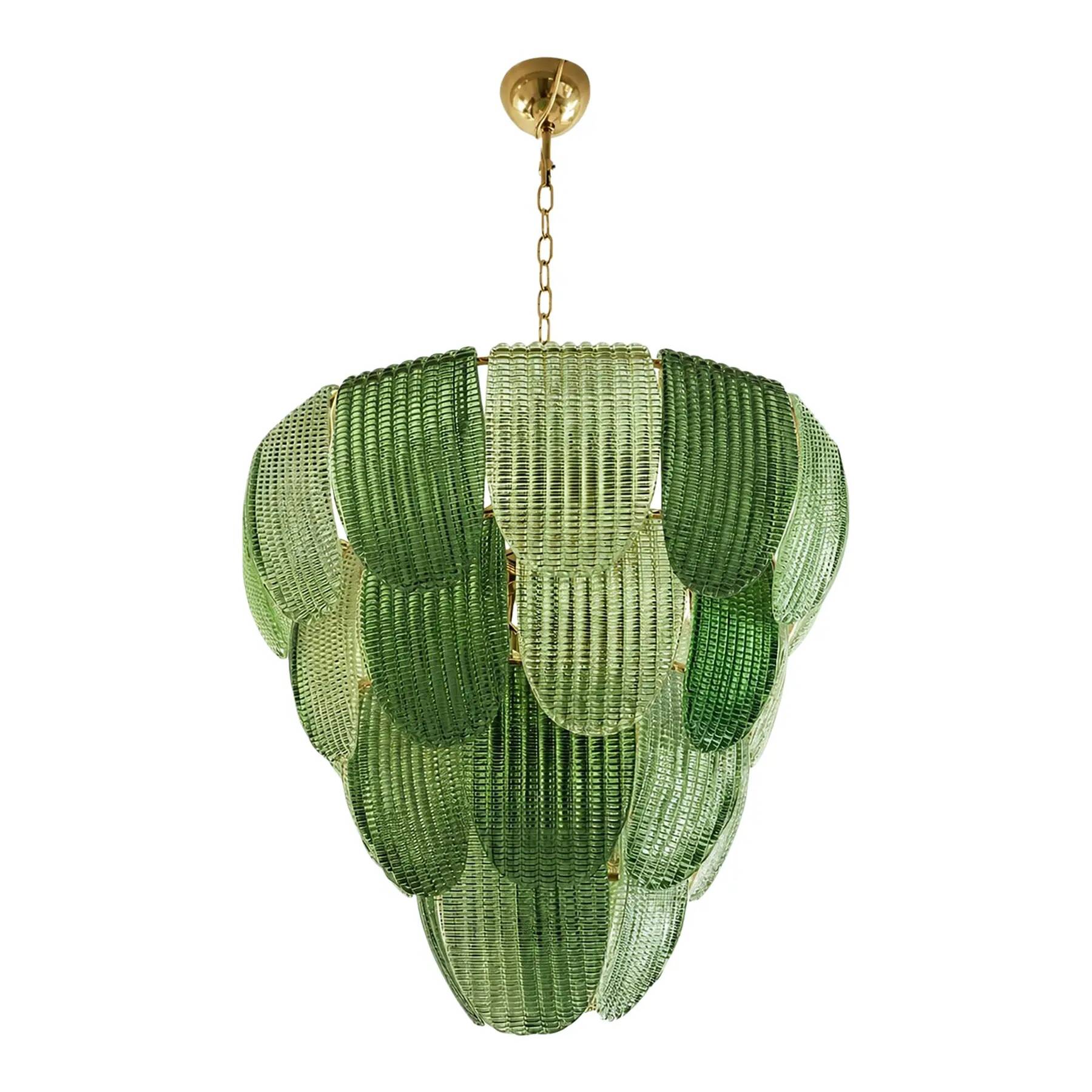 Luxury Multi Green Petals Murano Glass Chandelier – Contemporary Simoeng De