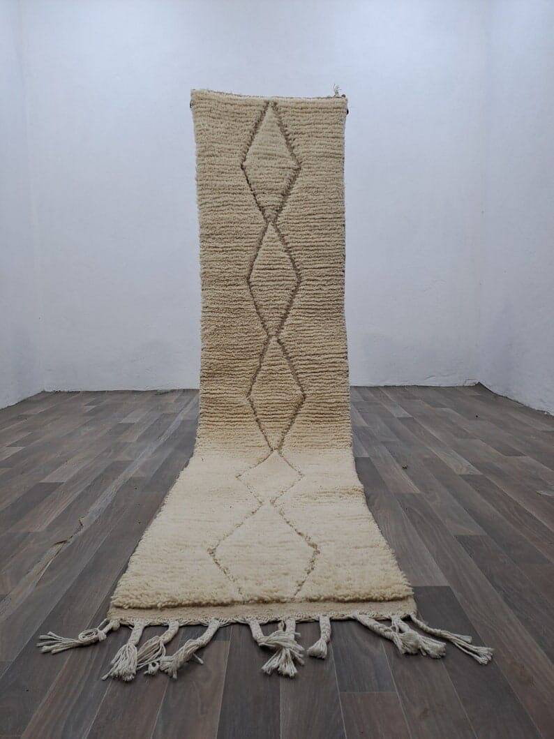 Handmade Berber rug runner size 75/300 cm