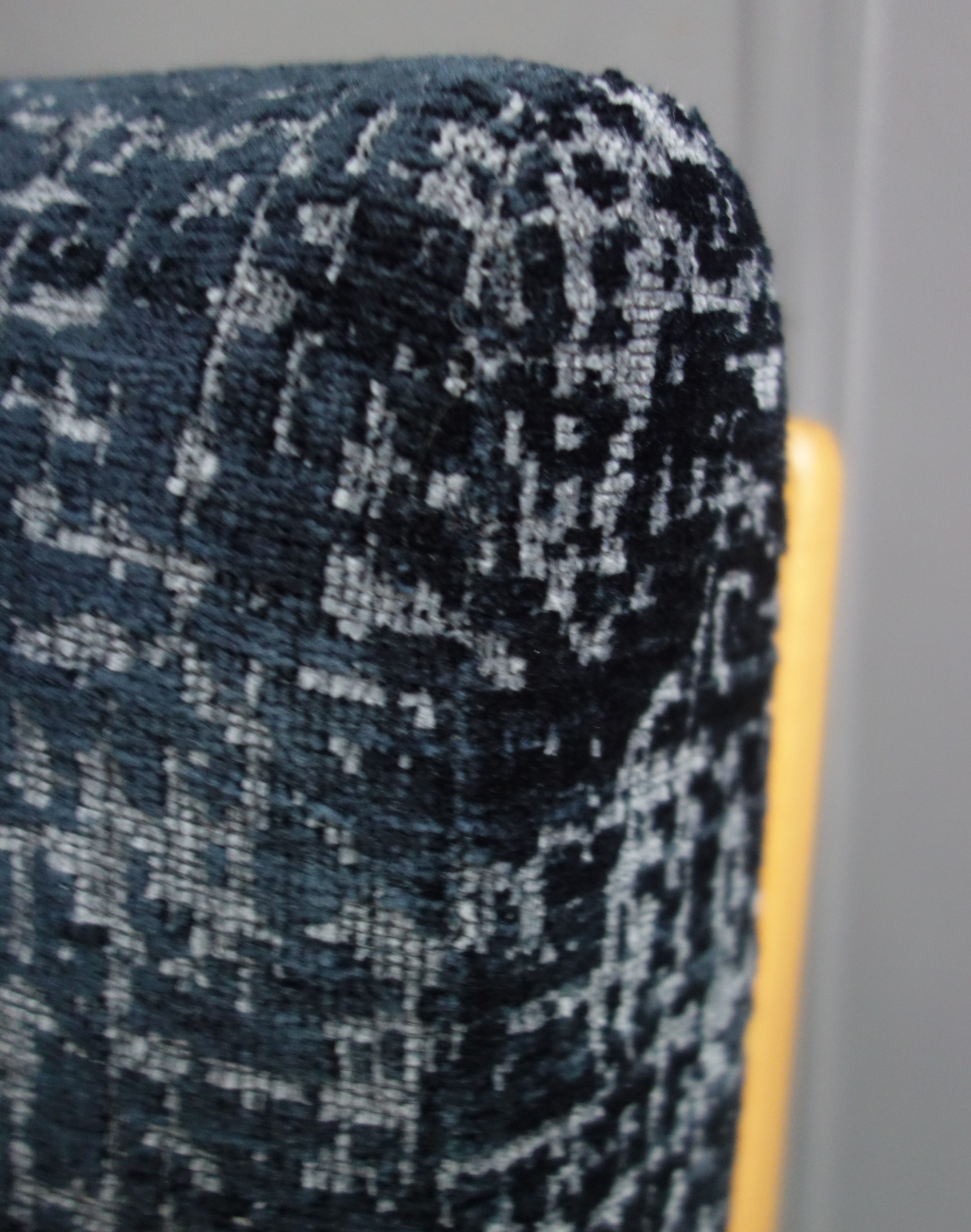 Black velvet-like fabric chairs in beech frame 1960s