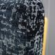 Black velvet-like fabric chairs in beech frame 1960s