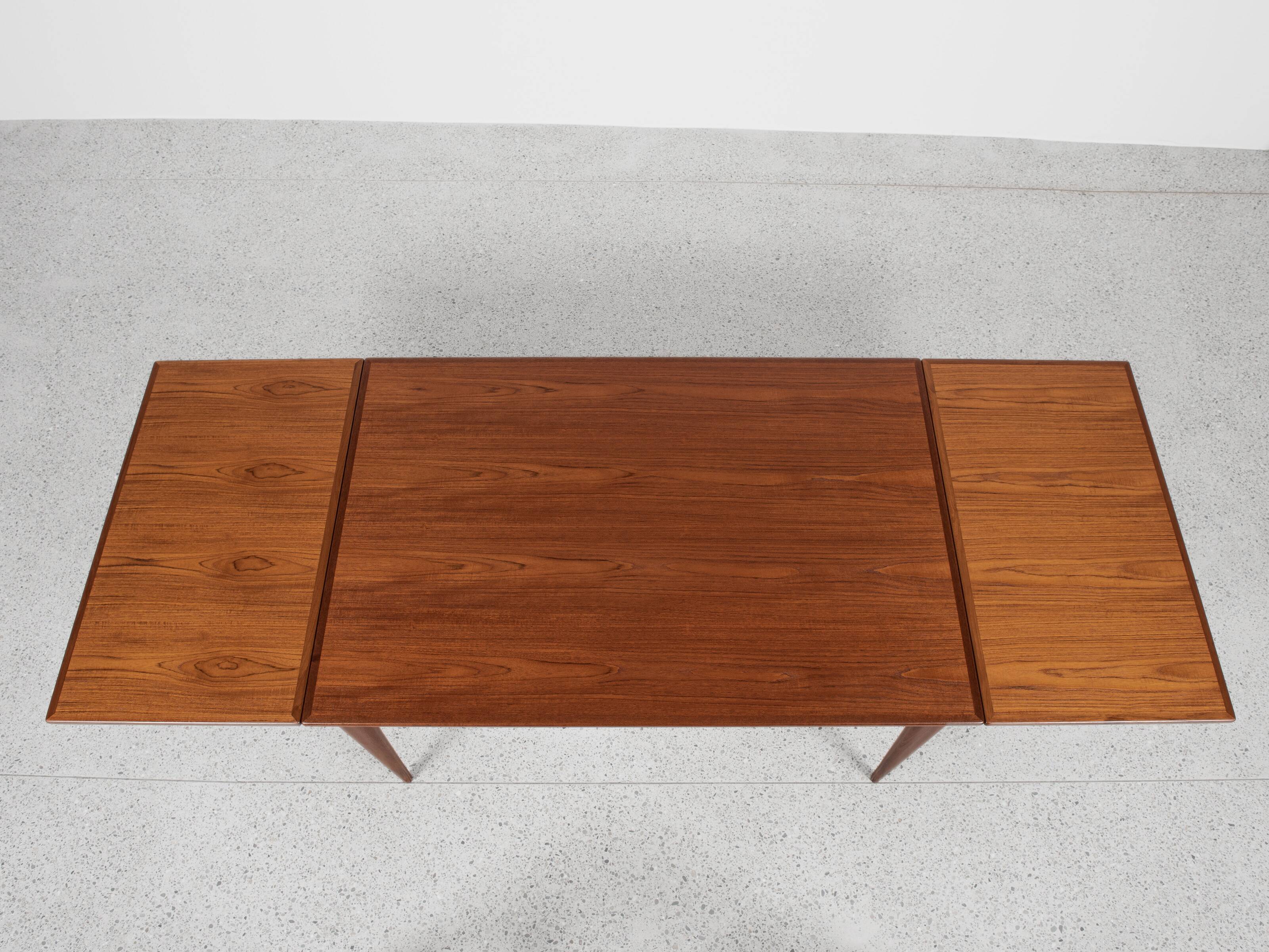 Midcentury wider Danish dining table in teak by Niels Otto Møller 1960s