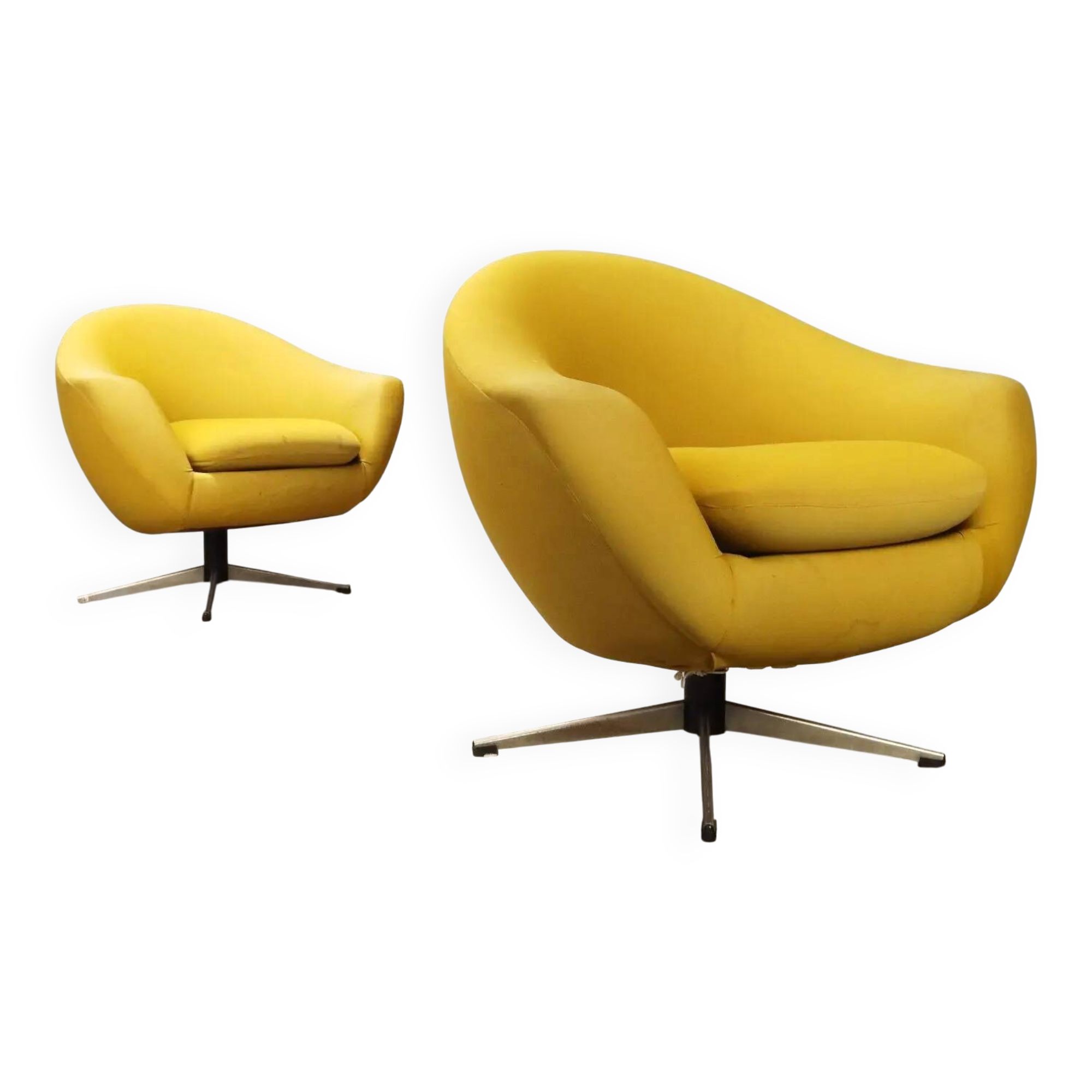 Pair of swivel armchairs by Carl Eric Klote for Overman MFG