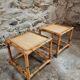 Vintage bamboo and rattan side tables – France, 1970s