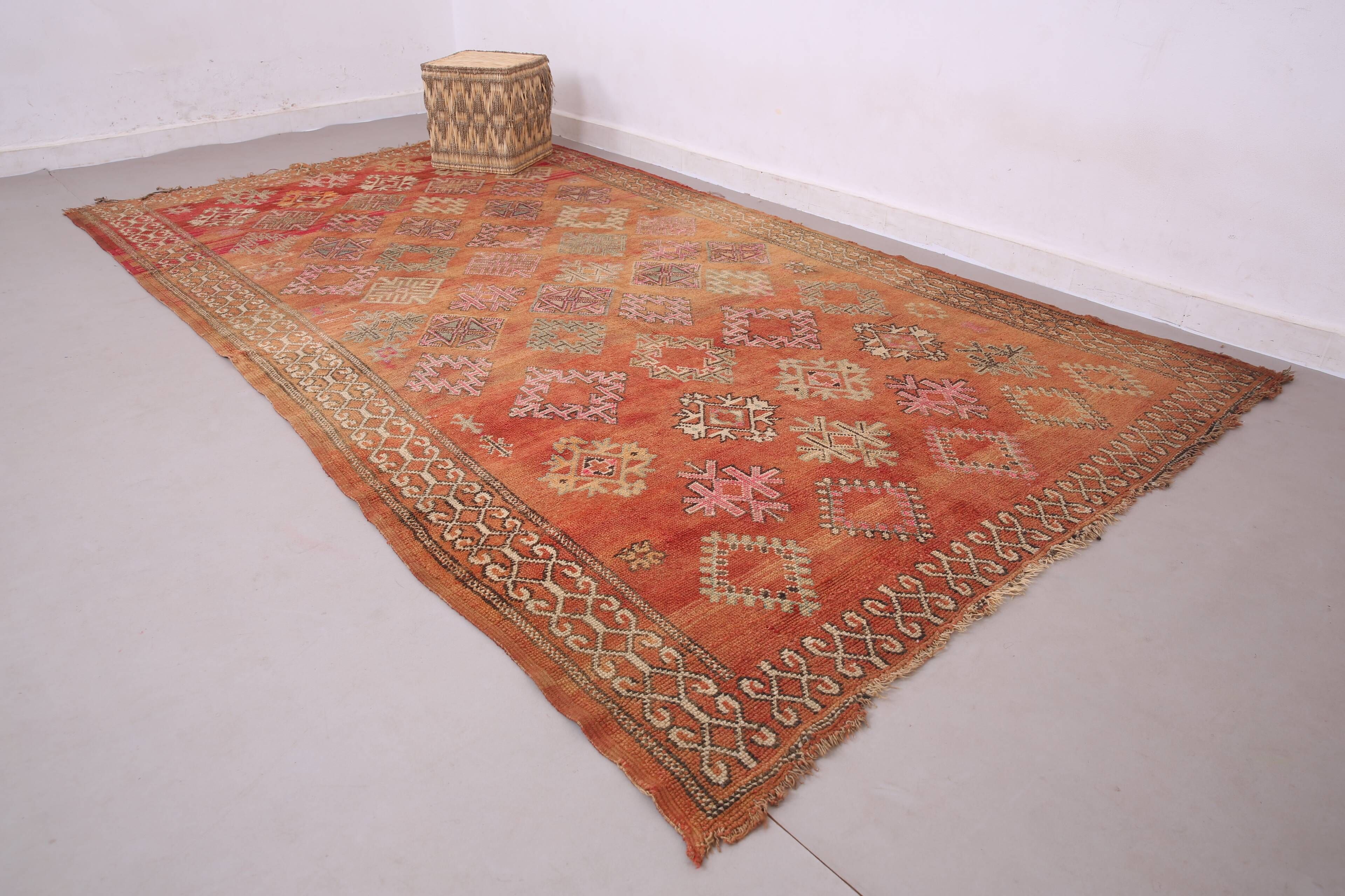 Vintage Moroccan Wool Rug 185 x 337 cm - Berber Handmade Rug - Bohemian Rug