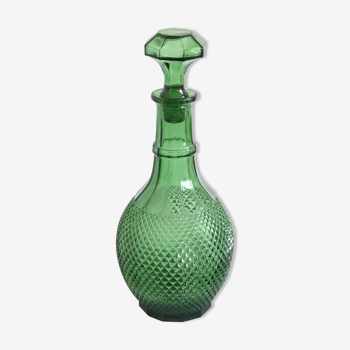 Carafe verte en verre avec bouchon