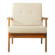 Elegant mid-century armchair from the 1960s with cream-white upholstery