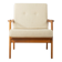 Elegant mid-century armchair from the 1960s with cream-white upholstery